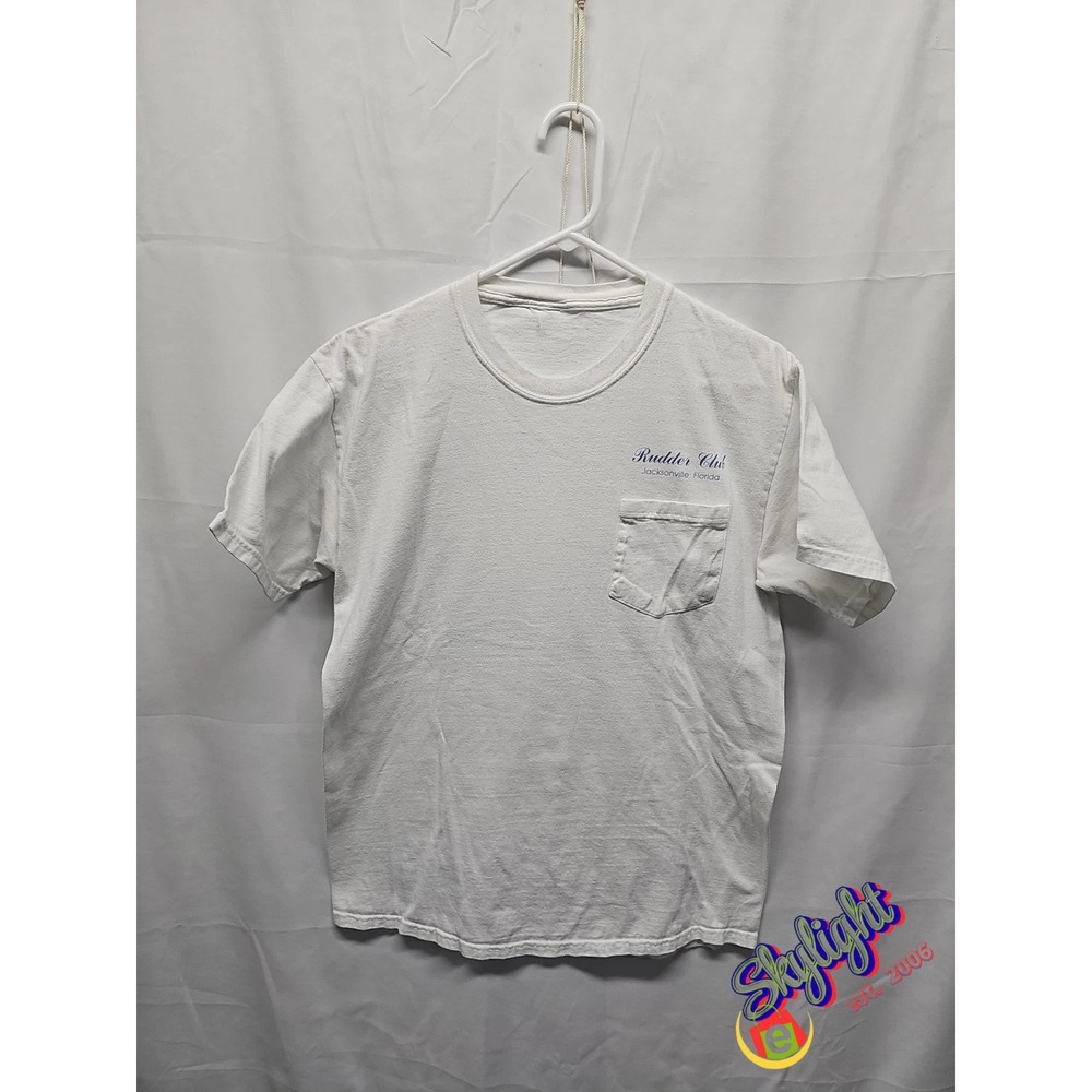 Rudder Club Men White Color of Jacksonville 2004 Mug Race Vintage Shirt Sz Large